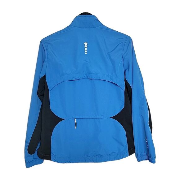 Nike Women's Medium Full Zip Blue Blue Black Running Jacket Zippered Pockets EUC - Picture 4 of 9